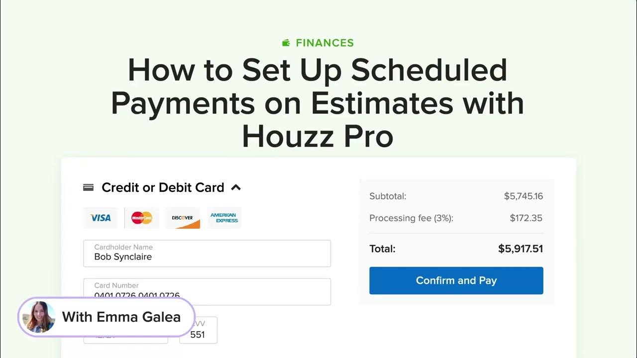 Houzz Australia How to set up scheduled payments on estimates YouTube