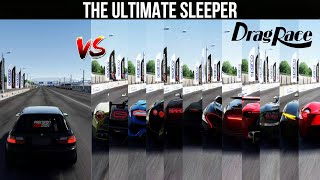 | THE KILLER | 1300HP HONDA CIVIC 95 VS ALL | HYPERCAR SUPERCARS DRAG CARS | 1000M DRAG RACE BATTLE