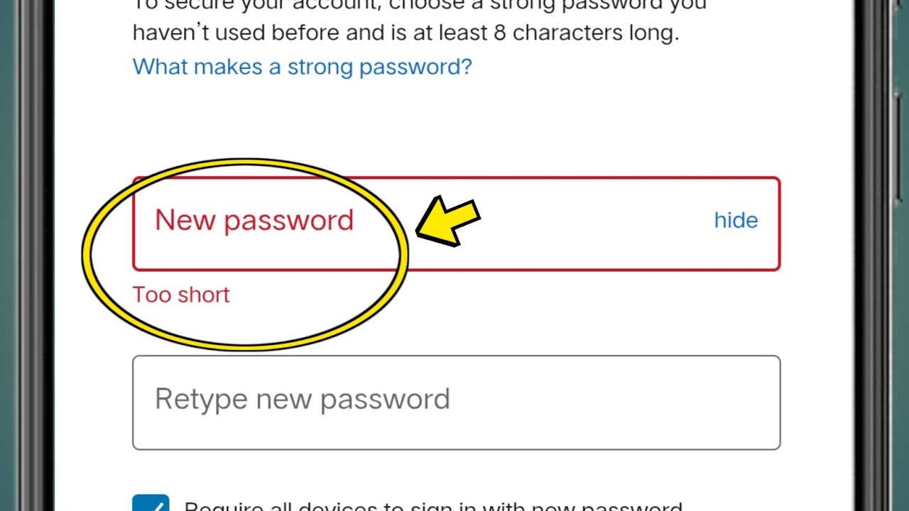 New password Too short kya hota hai aur kya dale - YouTube
