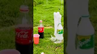 COKE AND SPRITE VS MENTOS CHALLENGE #sprite #experiment #soda #scienceexperiment