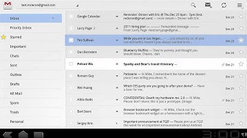 Google Android 3.0 Honeycomb Gmail App Demo