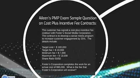 Aileen's PMP Exam and CAPM Exam Sample Question on Cost Plus incentive fee contracts