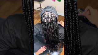 #knotlessbraids Red Peekaboo 👀 Knotless + Design