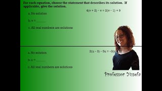 Multi Step Equations How many solutions