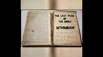 mthimbani -the last page of the bible