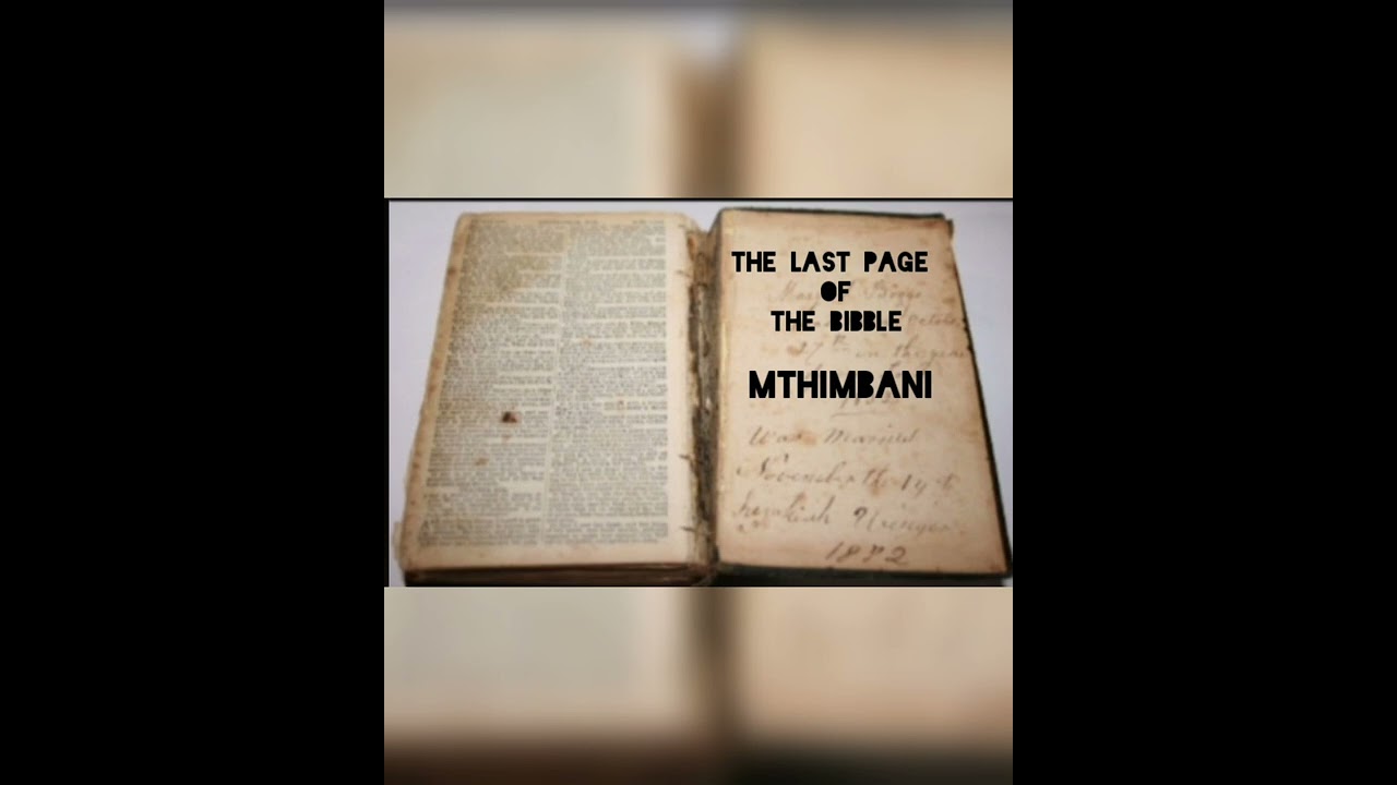 mthimbani -the last page of the bible