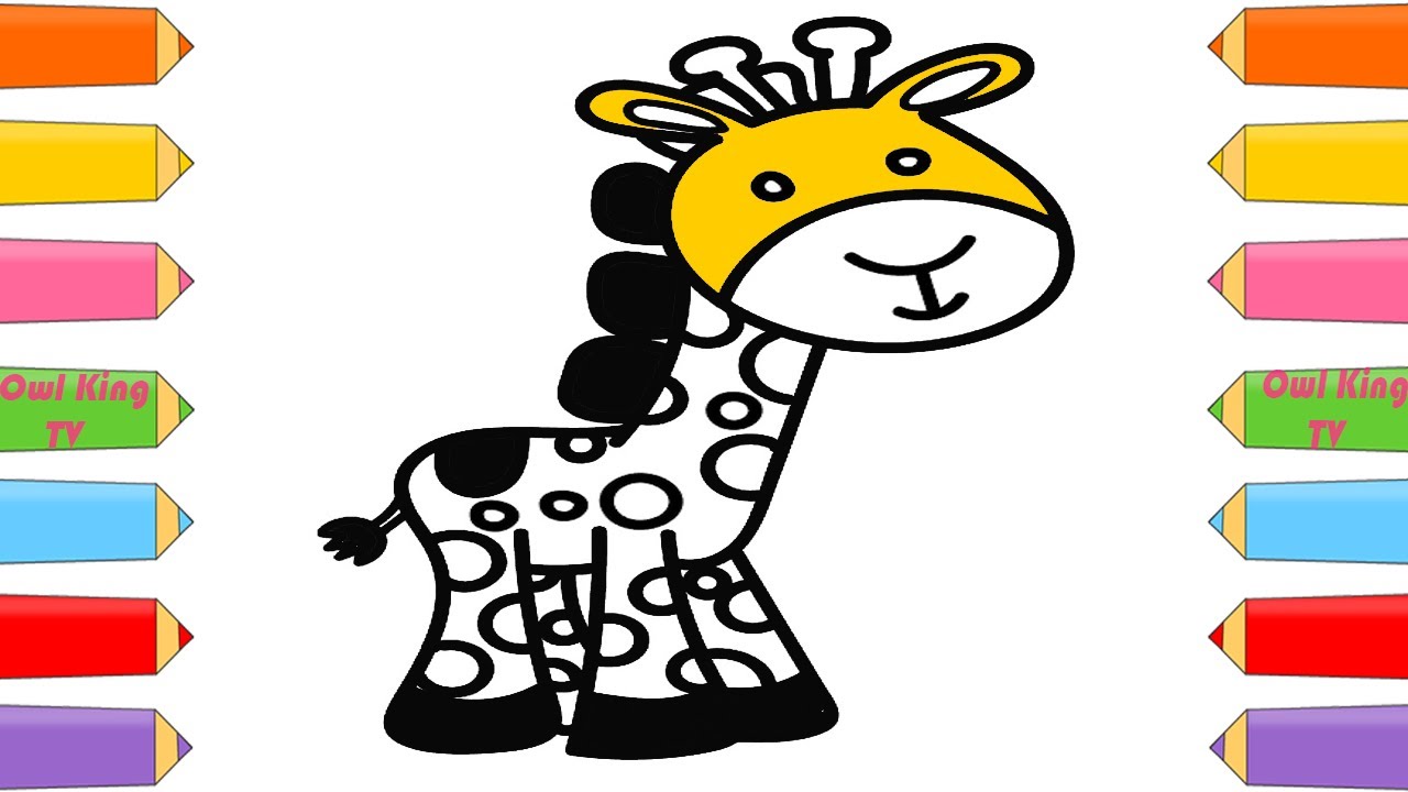 How to Draw Giraffe, Rainbow Finger Family Song Nursery Rhym | Coloring ...