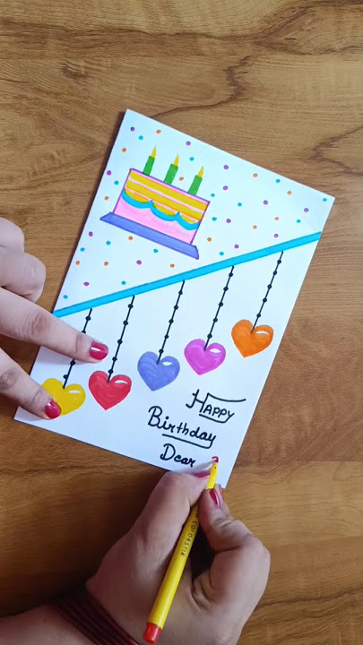Happy birthday greeting card😍 #diy #greetingcard #birthdaycard #happybirthday #cards #greetings #art