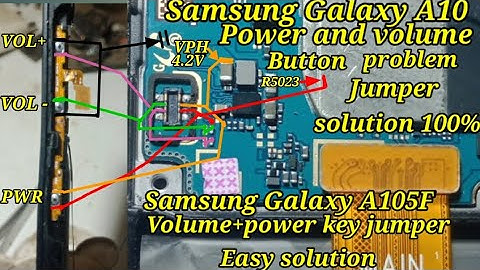 Samsung A10 power key not working jumper solution 100% /samsung A105f power +volume key salutation
