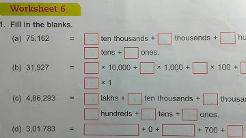 DAV Class 4 unit 1 worksheet 6 ।। Math class 4 chapter 1 worksheet 6 dav public school