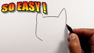 How to draw a cat face easy | Easy Drawings | Cat Face Drawing | Cat Head Drawing