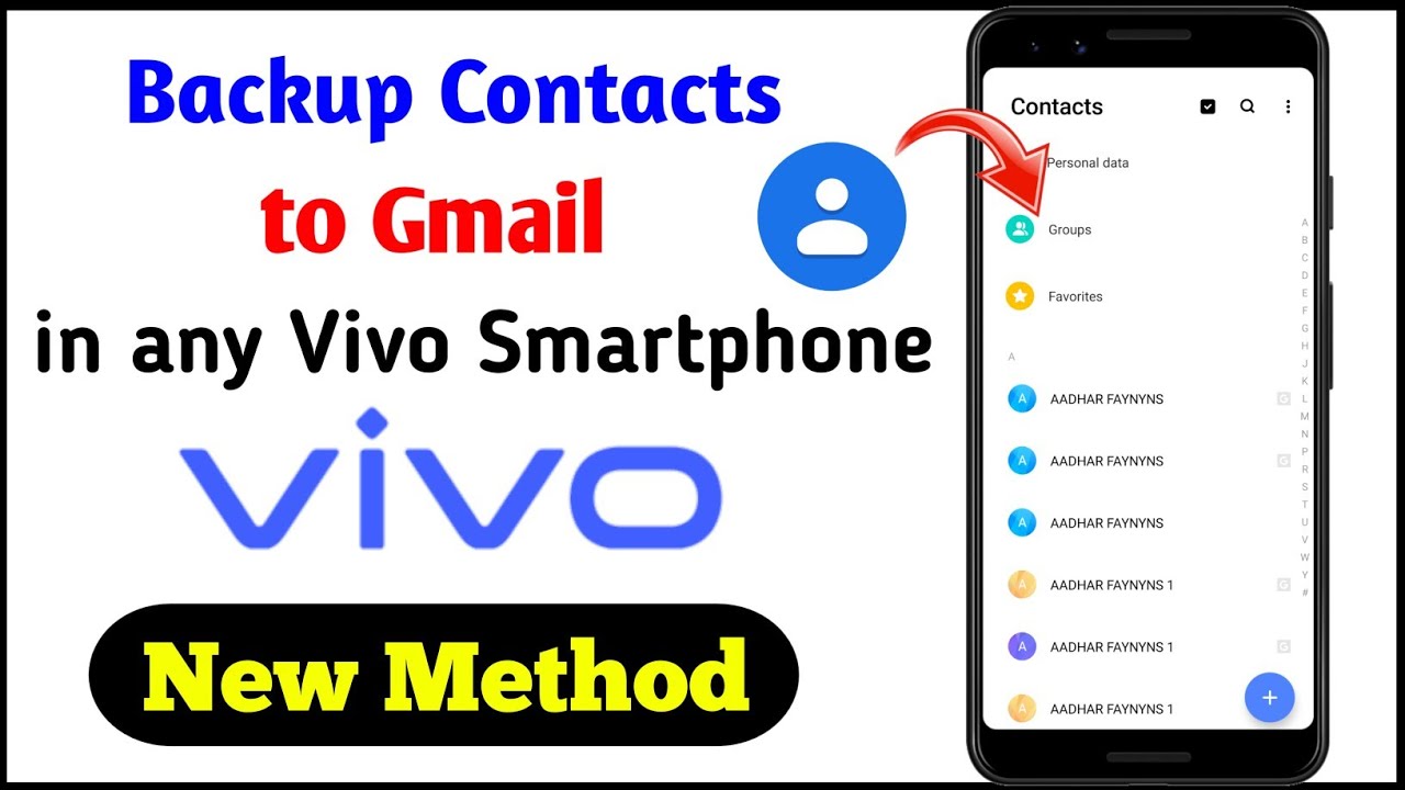 How To Backup Contacts To Gmail In Vivo How To Backup Contacts To