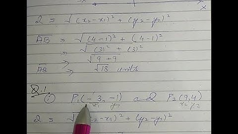 Maths Class 12 (XII) Ex:2.1 (Q.1) Distance Formula