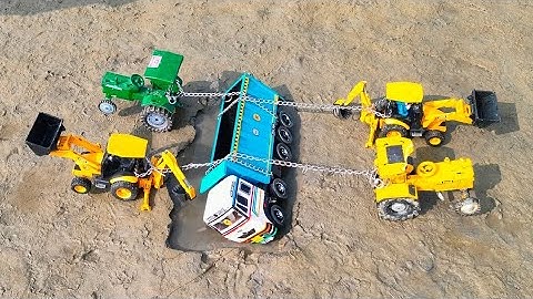 3Ashok Leyland Miniature Truck Fully Loaded Campos Khad Deep Mud Pulling Out Jcb Tractor@ShashiCreator25.7