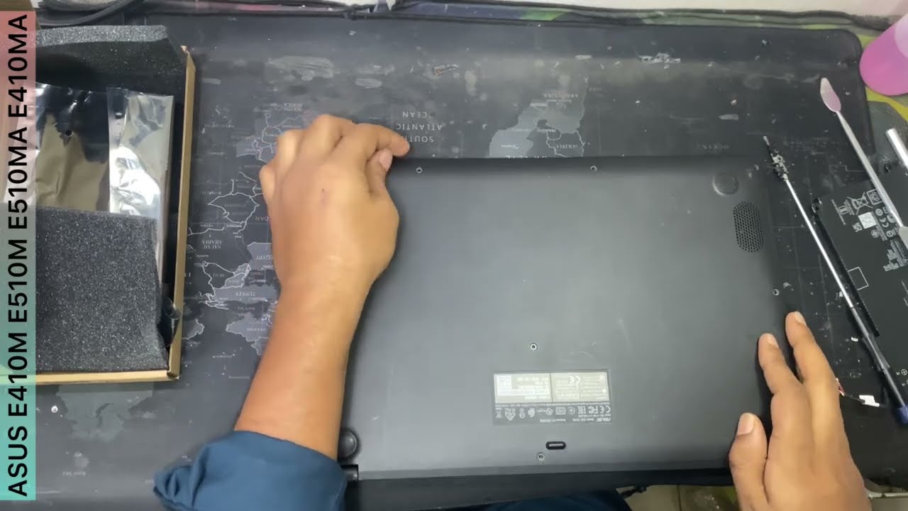 Asus E410M E510M battery replacement . How to change asus E410M E510M battery.