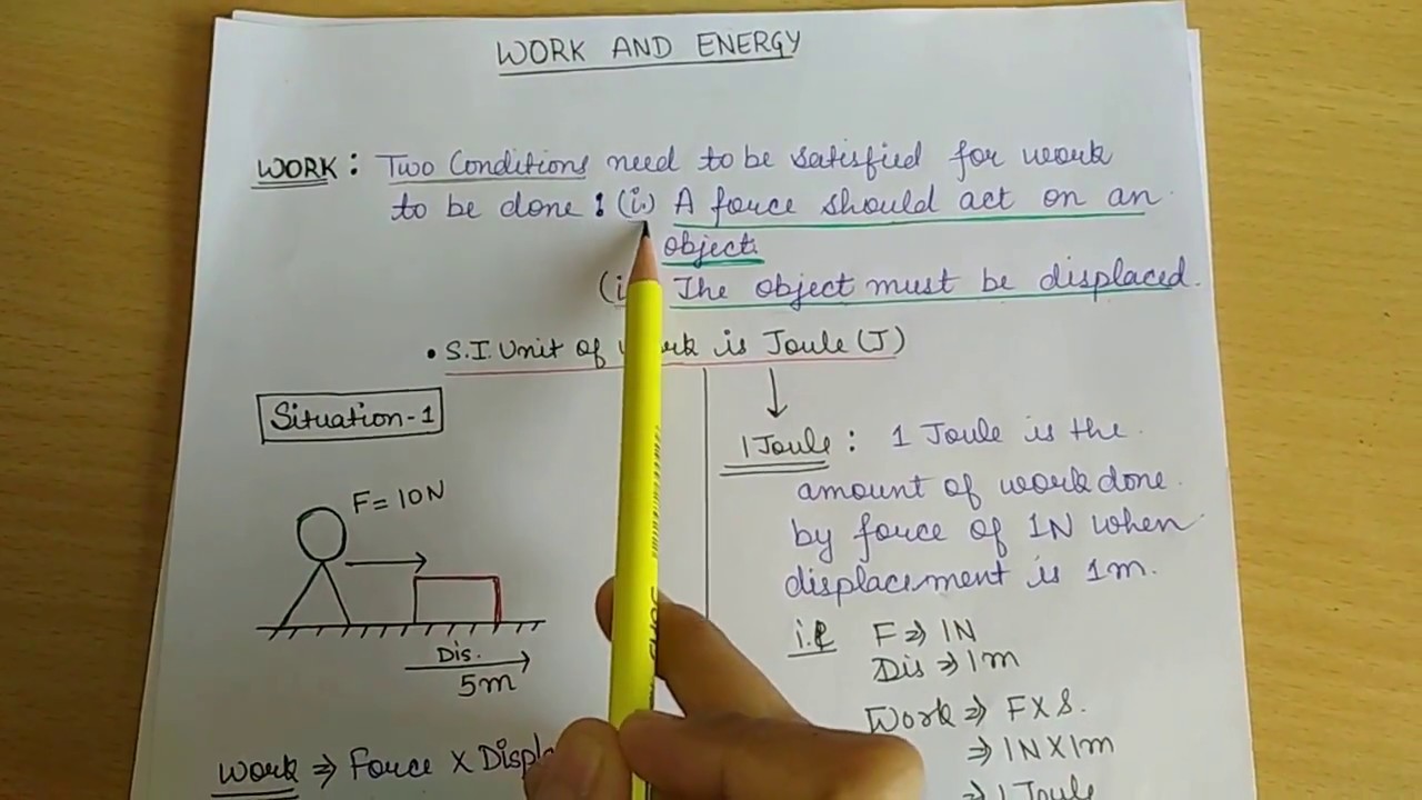 Work & Energy||Physics Class 9th||Science|||CBSE Board Exam - YouTube