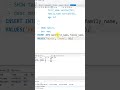 HOW TO INSERT INTO TABLE IN SQL #education #training #shortvideo #video #shorts
