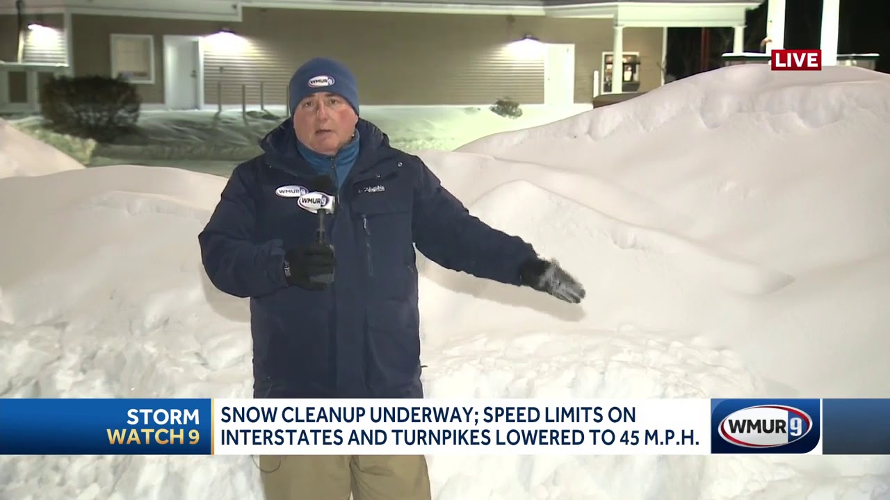 Snow cleanup underway after several inches accumulate across NH - YouTube