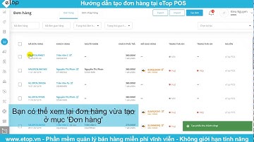 Hướng dẫn tạo đơn hàng tại eTop POS
