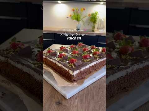Schoko-Sahne Kuchen 😍 #foodshorts #schokoladenkuchen #mamaleben