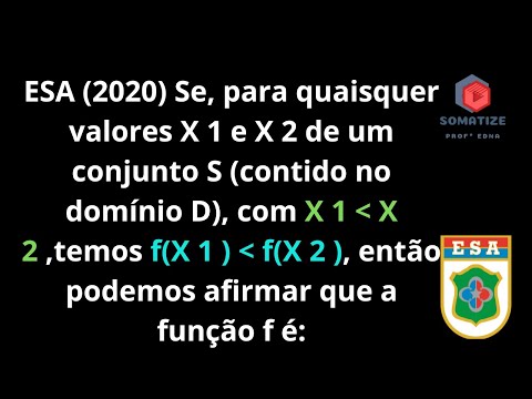Definição de função: "Se x1 menor que x2 e f(x1) menor que f(x2) estamos falando de uma função... "
