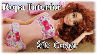 CÓMO HACER ROPA INTERIOR PARA MUÑECAS BARBIE SIN COSER BRAGAS Y SUJETADOR MANUALIDADES HOUSE TOY