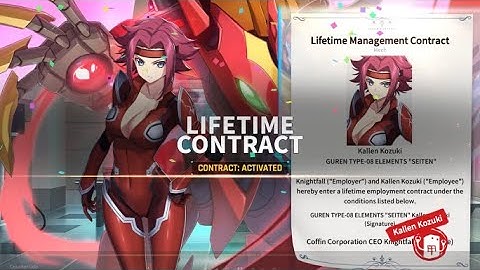 Counter:Side Kallen Kozuki Lifetime Contract and Dialogue with and without skin!