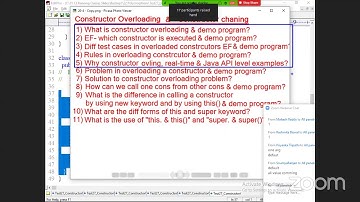 Constructor Overloading and Chaining in Java || Session-1 || By Hari Krishna