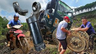 Double Disaster on the Mountain! Broken Front Axle & Driveshaft Repaired in One Rescue