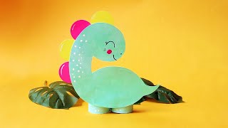 Easy Dinosaur Craft for Kids Using Paper Rolls