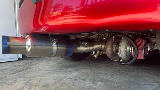 CUSTOM TOMEI EXHAUST ON MY REAR MOUNT TURBO 350z!!! *INSANE*