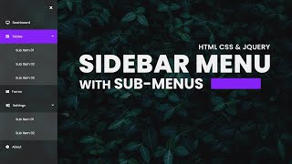 CARA MEMBUAT SIDEBAR MENU DENGAN SUB MENU || HTML CSS & JavaScript