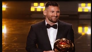 لحظه تقديم الكره الذهبيه ليونيل ميسي2023⚽🏆