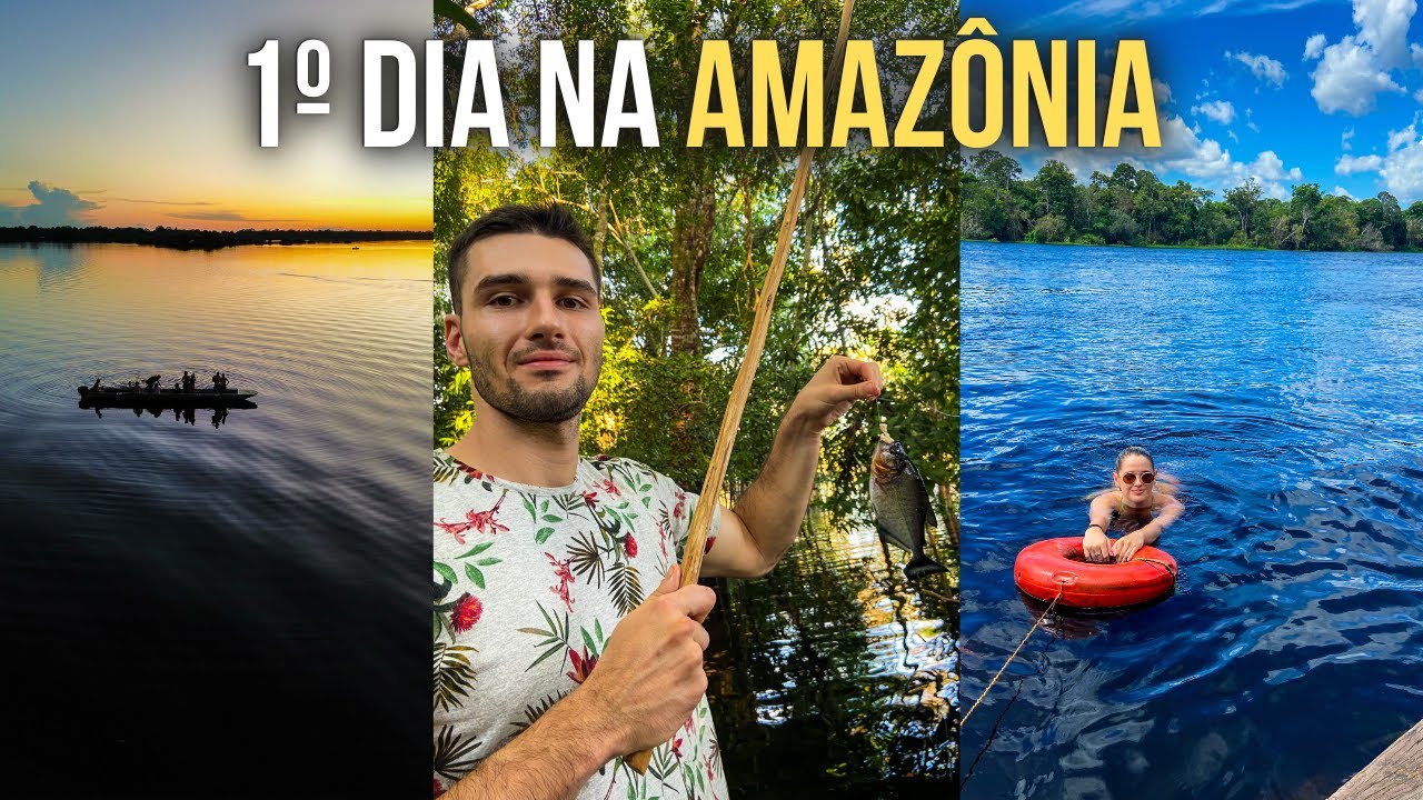 1º DIA NA AMAZÔNIA - PESCA DE PIRANHA, FOCAGEM DE JACARÉ, BOTOS E PÔR DO SOL