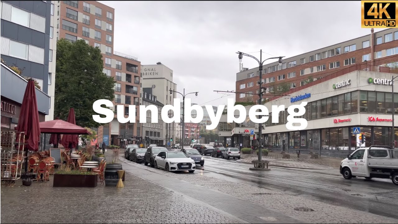 Sundbyberg, Sweden 🇸🇪 | Rainy Day Walk | Unedited Video | [4K HDR]