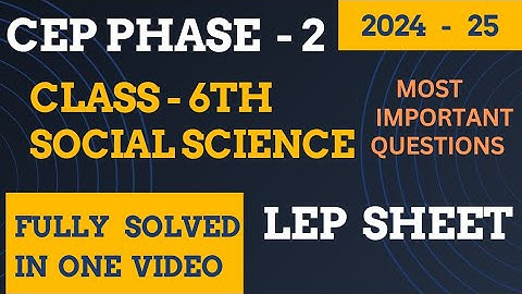 pseb class 6th social science CEP phase  2  worksheet fully solved #solved #solution #pseb