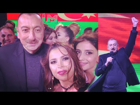 İlham Əliyev tərəfdarlarıyla görüşür- Yeni görüntülər