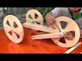 Amazing Garden Decoration Woodworking Ideas | How To Make Potted Plant Holder on a Wooden 3- Wheeler