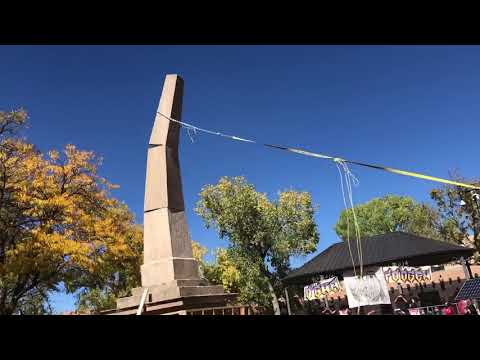 Protesters topple Santa Fe monument during Indigenous Peoples’ Day rally