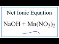Net Ionic Equations and Spectator Ions
