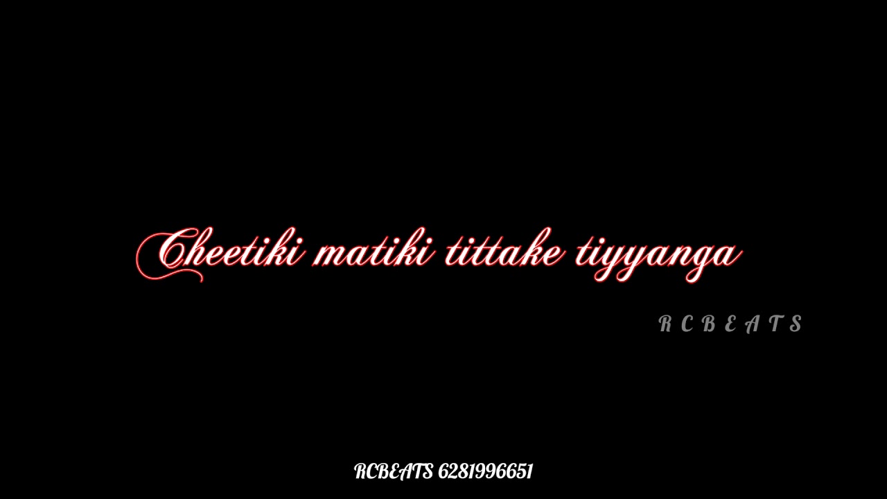 Telugu Love Song Whatsapp Status Video black screen Lyrics whatsapp