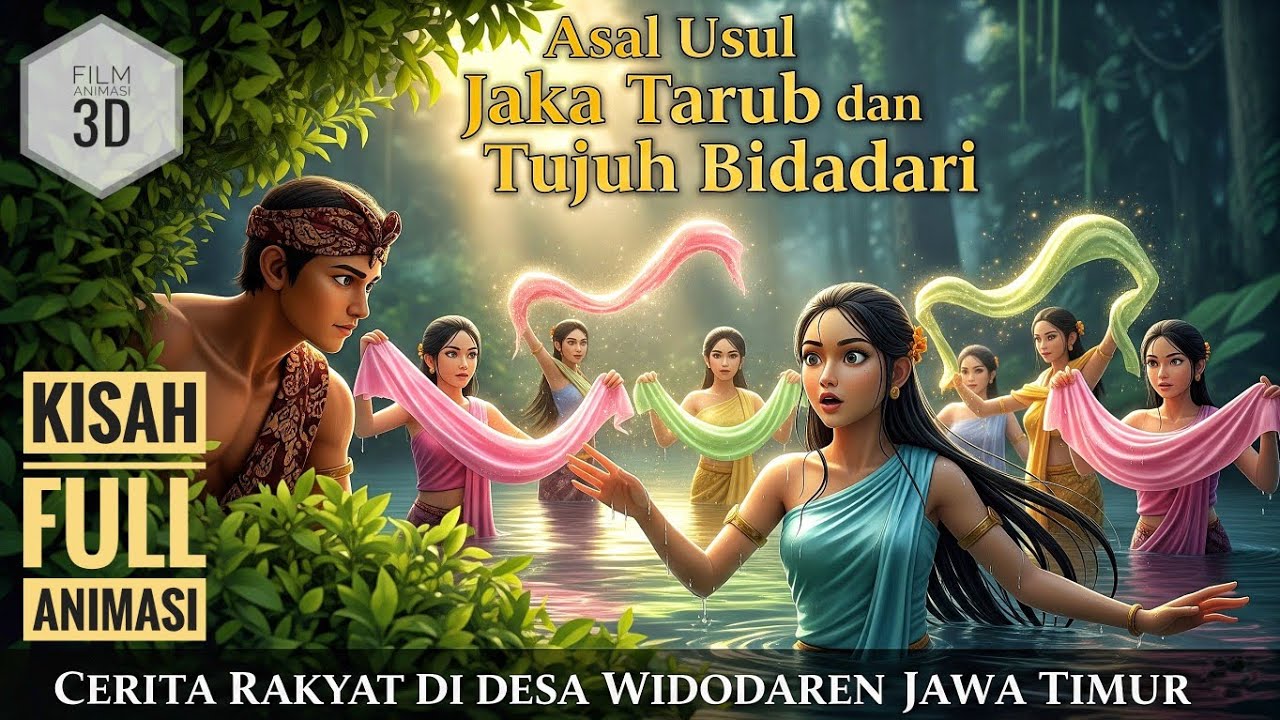 Asal Usul Jaka Tarub dan Tujuh Bidadari: Cerita Rakyat Jawa Timur | Film Full Animasi 3D