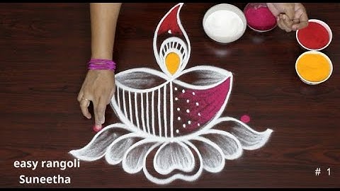 Diwali 2024 Diya rangoli & kolam design || Latest Deepam muggulu