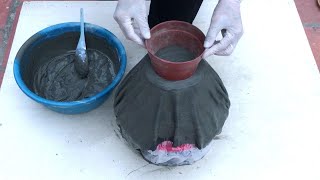 Easy ways to make Cement plant pots at home - Great creations from cement