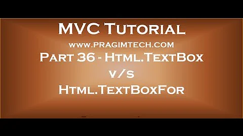 Part 36   Difference between Html TextBox and Html TextBoxFor