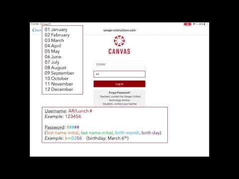 How students sign in to Canvas (Sanger Unified)