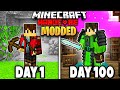 I Survived 100 Days In Minecraft Modded Hardcore Ft. EPIC ADVENTURE
