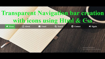 Transparent Navigation Bar With Icons Using Html and Css | Transparent Navbar With Icons