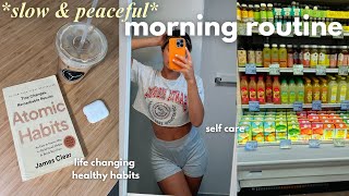 SLOW MORNING ROUTINE ️ healthy habits, self care, recharging *aesthetic & peaceful*