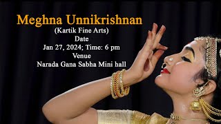 Meghna Unnikrishnan Solo 2024  Excerpts  Sridevi Nrithyalaya  Bharathanatyam Dance